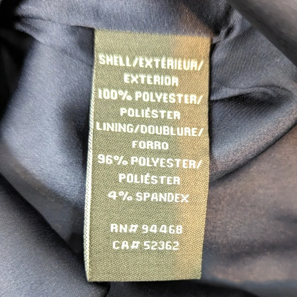 Vera Wang Dress Chiffon Long Gown Navy Blue Strapless Formal Black Tie Womens 6 - Picture 13 of 13